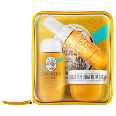 SOL DE JANEIRO 3 PCS SET FOR WOMEN: BRAZILIAN BUM BUM 1.7 CREAM + BRAZILIAN PLAY 4 OZ BODY WASH + CHEIROSA 62 1 OZ FRAGRANCE MIST